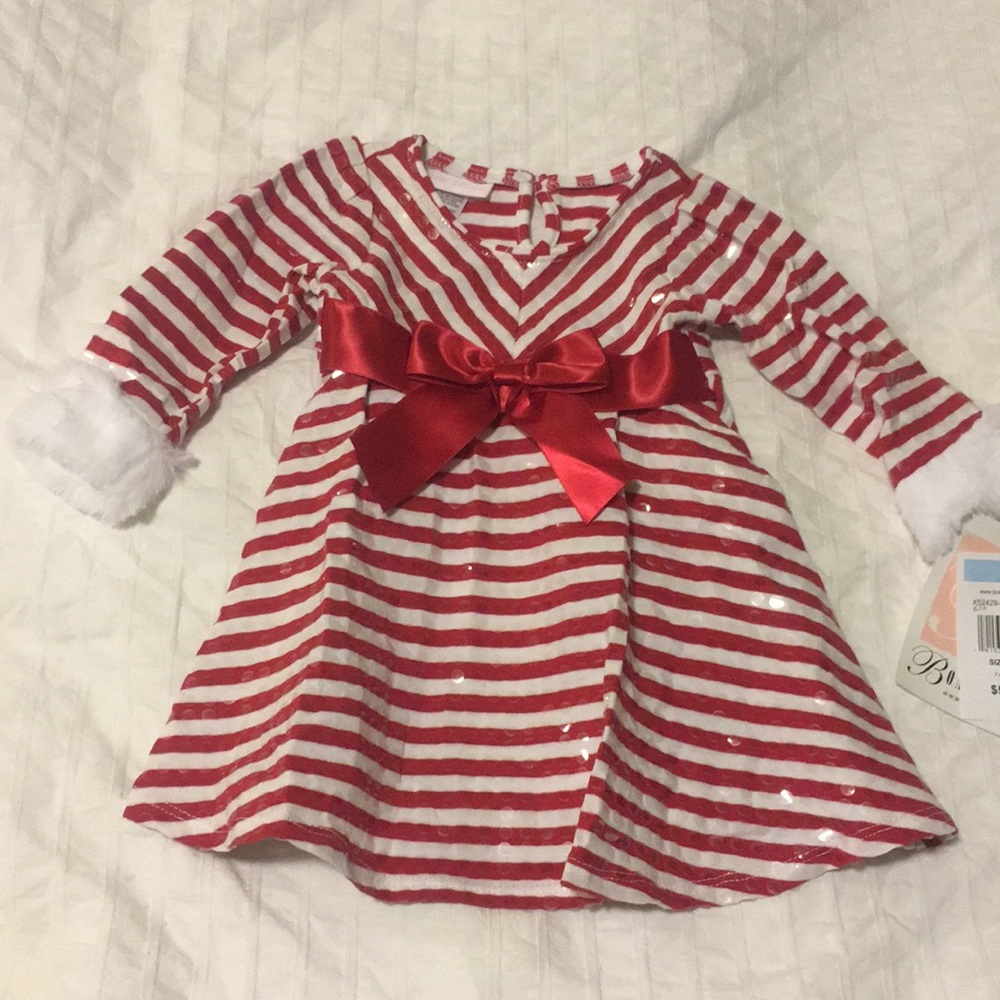 Bonnie Baby  2pc garment christmas dress  3-6mos